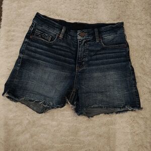 Buckle Black Denim Shorts